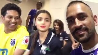 MS Dhoni amp Sachins Funny Moments At ISL Match With Bollywood Celebs [upl. by Notxarb]