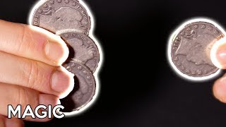 Coins Across Trick  SLEIGHT OF HAND COIN TRICKS [upl. by Genaro]