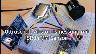 Distanzmessung mit LuftUltraschall mit Sensor JSNSR04TM und Arduino Nano [upl. by Yehtomit]