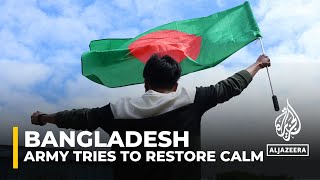 Bangladesh Prime Minister ousted Protesters demand parliament is dissolved [upl. by Llesirg]