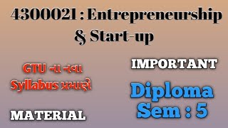 4300021 Entrepreneurship amp Startup  GTU New Syllabus Chapter wise IMP Question Bank  gtu imp [upl. by Eniluap]