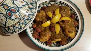 الدجاج محمر على طريقة لعراسات بالدغميرة سهل و لذيذ Tajine de poulet au citron confit à la marocaine [upl. by Blunt276]