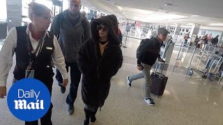 Camila Cabello bundles up for colder climates to fly out of LAX  Daily Mail [upl. by Hanoy433]