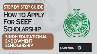 How to Apply For Sindh Educational Endowment Scholarship  SEEF Scholarship [upl. by Launcelot]