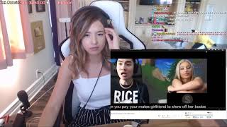 Pokimane Reacts To W2S Ricegum Sucks Ft KSI Diss Track not clickbait [upl. by Anoo445]