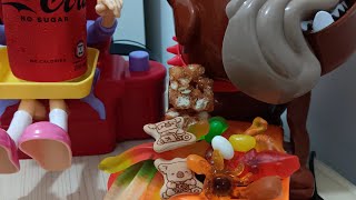 ASMR‼️WORM GUMMY CARAMELRICE CRAB GUMMY CHEWY CANDY KOALA STRAWBERRY BISCUIT WITH MADDOG [upl. by Conny]