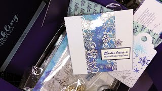 Crafters Companion TS quotA Sparkling Winterquot Paper Kit Unboxing amp Tutorial Pretty and Wintery [upl. by Aneis]