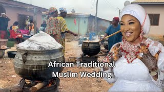 African Muslim Traditional Wedding with Big PARTY COOKING  West Africa [upl. by Rise209]