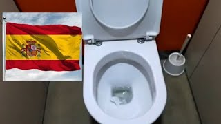 🇪🇦 SPAIN TOILET 5 🇪🇦 quotDURAVIT Bowl and GROHE Flushometer Buttonquot [upl. by Ellinger]