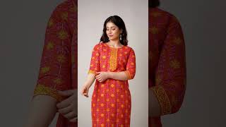 Red kurta for Women  Pure Cotton Kurta  Office Wear Kurta  Daily Wear Dress [upl. by Neysa]