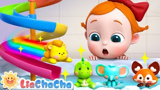 Bath Toys Song  Animal Toys in the Bathtub  LiaChaCha Nursery Rhymes [upl. by Strepphon107]