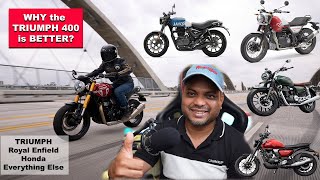 New Triumph 400 vs RE Hunter 350 vs Honda CB 350 vs Everything Else  BuluBiker [upl. by Hebner]