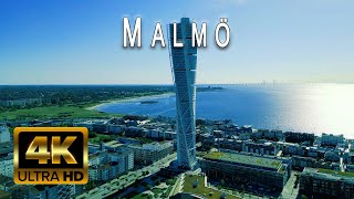 MALMÖ 4K  Sweden 🇸🇪 by Drone  Scenic Relaxation with City Sounds [upl. by Haeluj842]