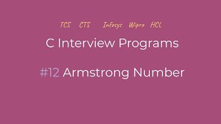 Armstrong Number Program in C Tamil  C Interview Programs  Logic First Tamil [upl. by Idram]