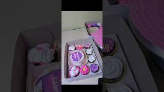 birthday cupcakes and bento cake  pink and purple cupcakes  lunchbox cake [upl. by Ttennej]