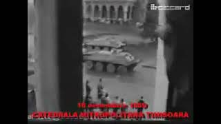 16 Decembrie 1989 manifestație la Timișoara pe scările catedralei încheiată cu focuri de armă [upl. by Repinuj]