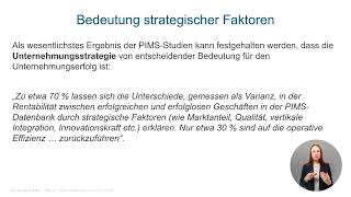 PIMS Studie  Strategisches Management 110 [upl. by Llertnov]