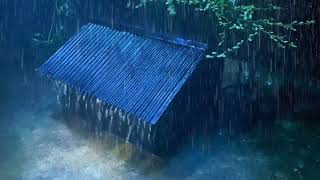 You will fall asleep in 5 minutes with heavy rain and the sound of thunder on the metal roof ASMR [upl. by Ennazus72]