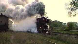 Mit viel Rauch aus Oberrohn Dampflok 52 80391 als Vorspannlok  Zugkreuzung in Oberrohn Sep1995 [upl. by Drofhsa]