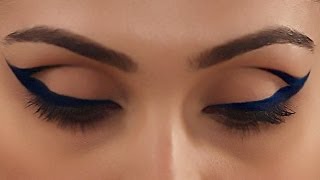 Cobalt Blue Cat Eye Makeup  Expert Makeup Tutorial  Glamrs [upl. by Loresz]