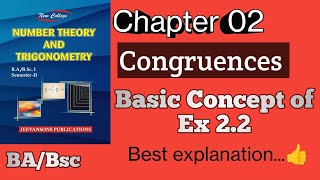 Chapter 02 Congruences Basic Concept of Ex 22  Number Theory and Trigonometry BABsc [upl. by Solis366]