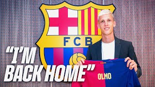 DANI OLMOs FIRST WORDS after signing for FC BARCELONA 📝💙♥️ [upl. by Cates358]