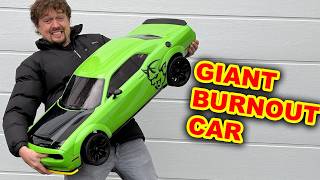 Worlds Biggest Petrol RC Burnout Car rip tires [upl. by Erlandson421]