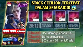 CECILION 800 STACK CUMA 20 MENIT  GINI RAHASIANYA  BUILD CECILION TERSAKIT 2022  MOBILE LEGENDS [upl. by Naitsirhc]