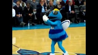 Hugo New Orleans Hornets mascot dances to Sugarhill Gangs quotJump on It [upl. by Heppman]