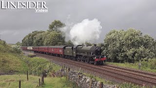 SettleCarlisle Weather 45231 The Sherwood Forester amp 45699 Galatea at Birkett Tunnel July 2023 [upl. by Ardnajela]