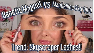 Benefit Magnet Mascara vs Maybelline Sky High Mascara Skyscraper Lashes Trend [upl. by Neetsuj]