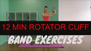 12 Minute Theraband Shoulder amp Upper Back Strength  Rotator Cuff Exercises [upl. by Ttelrahc]