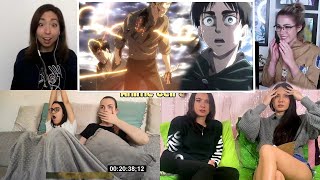 Reiner and Bertholdt Revealed  Girls Reaction Mashup  Attack On Titan [upl. by Earased22]