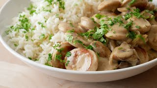 Bratwurst Geschnetzeltes mit Pilzen Rezept  Bratwurst Ragout with Mushrooms  ENG SUBS [upl. by Kartis744]