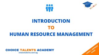 Introduction to Human Resource Management [upl. by Maice]