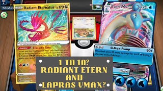 PTCGO Radiant Eternatus Series Episode 2 Lapras VMax [upl. by Evetta651]