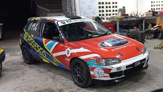 Honda Civic rally car accident  Jermin Pope  Aaron Kirton  King of the hill Barbados 2023 [upl. by Corny]