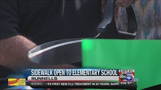 Runnells students get a sidewalk to school [upl. by Annairam]