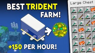 Minecraft BEST Trident Farm Tutorial  NEW  150 PHR [upl. by Aciretahs]