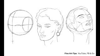 How to Draw the Head from Any Angle  Loomis Method [upl. by Ahoufe]