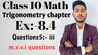 Trigonometry class 10 ex84 Q5 ka iii Trigonometry chapter 8 ex84 [upl. by Soloma]