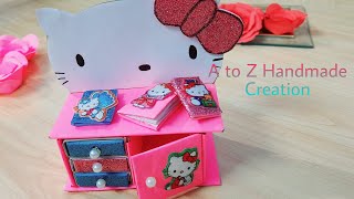 Hello kitty Desk Organiserminiature desk OrganiserHello Kitty Crafts DIY [upl. by Twila]