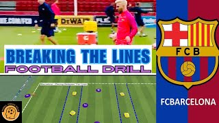 BARCELONA  BREAKING THE LINES  Build up Play  FootballSoccer Drills [upl. by Eizeerb]