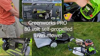 Greenworks Pro 21Inch 80V SelfPropelled Cordless Lawn Mower Unboxing [upl. by Ayahs]