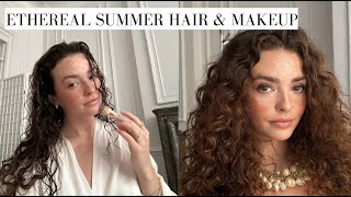 Summer Ethereal Hair amp Makeup  GRWM [upl. by Nohsram]