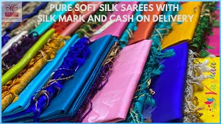 PURE SOFT SILK SAREES WITH BORDER [upl. by Koetke]