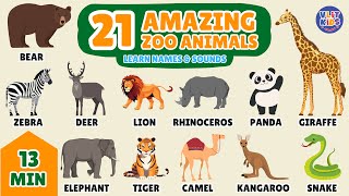 21 Amazing Zoo Animals Names and Sounds for Kids  Fun Learning Adventure [upl. by Alarice]