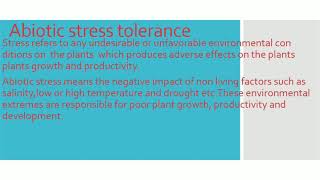 Abiotic stress tolerance in plants [upl. by Ahsinyar]