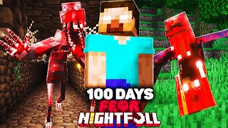 I Survived 100 Days Of FEAR NIGHTFALL In Minecraft Hardcore [upl. by Barbie]