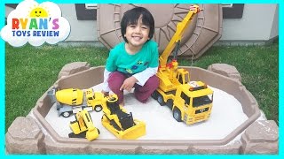 Step2 Sandbox Construction Vehicles Dump Truck with Toy Cars and Trains [upl. by Aeslahc637]